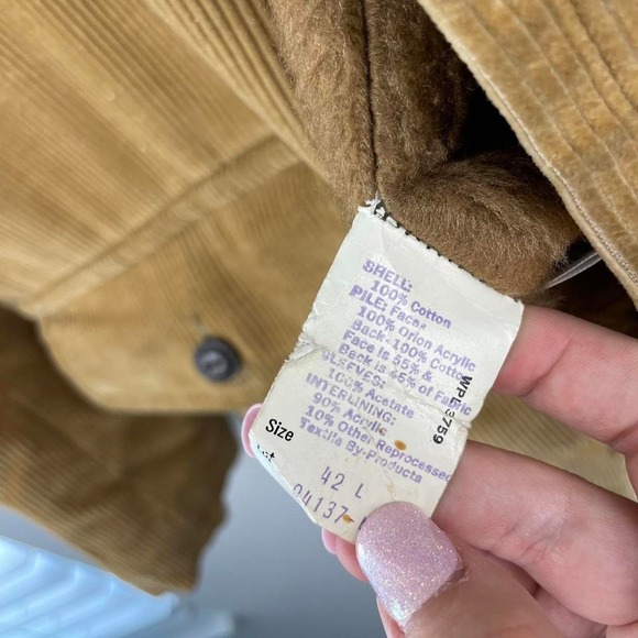 Vintage 70s Western Style Corduroy Sherpa Lined Belted Coat - Picture 8 of 8